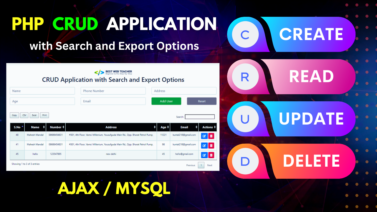 How to Build a CRUD App using PHP MYSQL